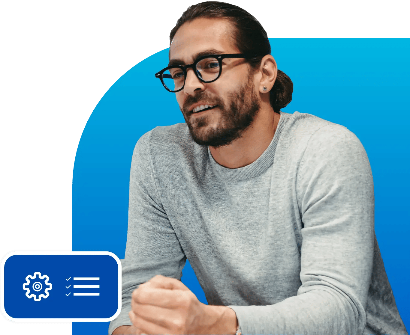 Man with glasses.