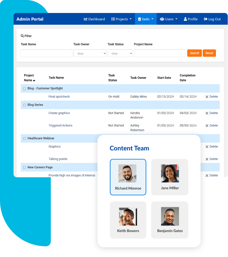 Task management portal