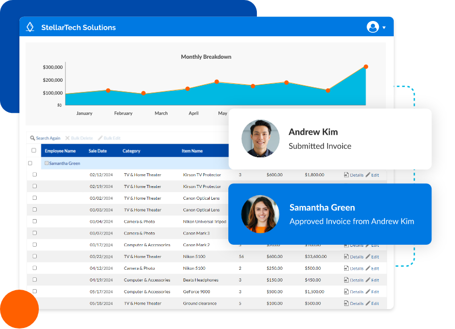 Invoice management database