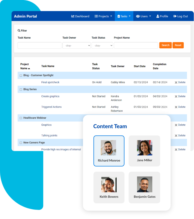 Task management portal