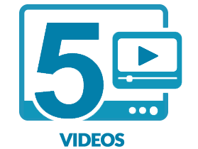 Five instructional videos icon